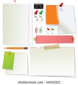 Note Papers Office Supplies Stock Vector (Royalty Free) 54310321 ...