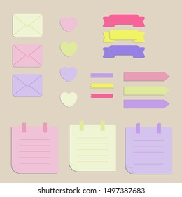 Note Papers And Office Supplies Doodle Vector Set