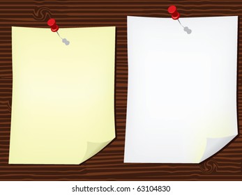 note papers on wooden board vector