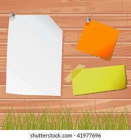 note papers on the wooden wall