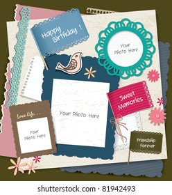 note papers, photo frames & scrapbook elements