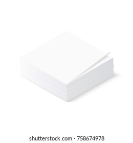 Note papers stack isolated on white background. Isometric vector illustration