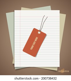 Note papers, Tag. Vintage Style template Design vector illustration.
