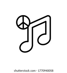 Note, peace icon. Simple line, outline vector elements of flower children icons for ui and ux, website or mobile application