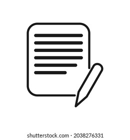 Note and pen icon, high quality and editable. Very suitable for your web design, UI, mobile app design, etc. 
Vector illustration on a white background. Bussines, education.