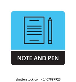 Note and pen icon for web and mobile