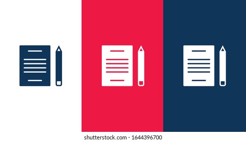 Note and pen icon for web and mobile
