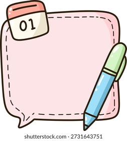 Notiz mit Stift Illustration flachen Stil
