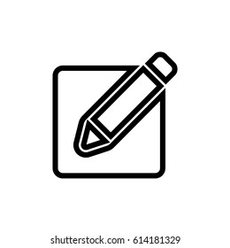Note with pencil line icon