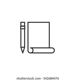A note. A piece of paper and pencil