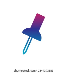 Nota pin gradiente estilo de línea diseño icono de documento de papel archivo de datos de oficina herramienta de metal organizar portafolio y tema de almacenamiento Ilustración vectorial