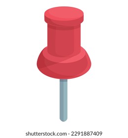 Note pin icon cartoon vector. Push button. Office color
