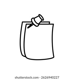 ícone de pino de nota, estilo simples plana, ilustração, símbolo de logotipo símbolo pictograma modelo, para ui ou ux isolado em branco para aplicativo móvel, editável