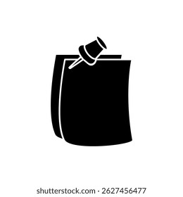 note pin icon, simple flat style, illustration, logo sign symbol pictogram template, for ui or ux isolated on white for mobile app, editable