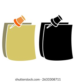 note pin icon, simple flat style, illustration, logo sign symbol pictogram template, for ui or ux isolated on white for mobile app, editable