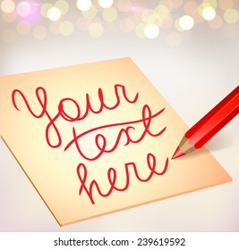Note with place for your text - vector illustration.