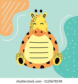 note planner giraffe character icon