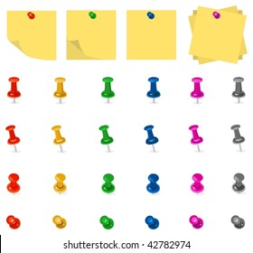 Note and Pushpin illustration in vector