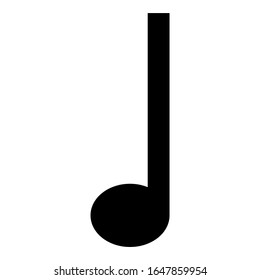 Nota cuarto Icono Cuarto Icono negro Ilustración vectorial estilo plano