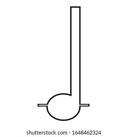 Nota para el icono de trimestre contorno negro ilustración vectorial estilo plano