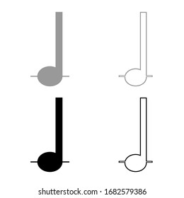 Note to quarter icon outline set black grey color vector illustration flat style image