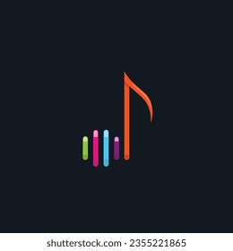 note quaver icon design for music app concept design