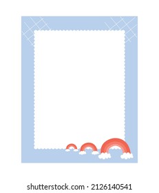 note with rainbow over white