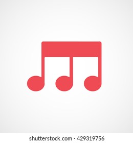 Note Red Icon On White Background