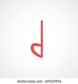 Note Red Icon On White Background