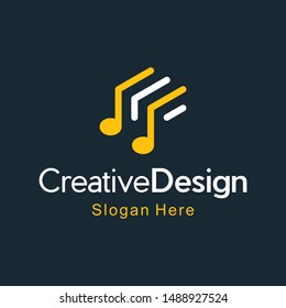 Note Ringtone Symbol Musical Creative Logo Design