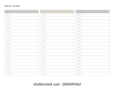 Note, scheduler, diary, calendar planner document template illustration. daily plan form.