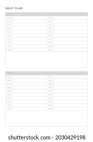Note, scheduler, diary, calendar planner document template illustration. daily plan form.