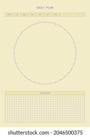 Note, scheduler, diary, calendar planner document template illustration. Daily schedule form.