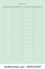 Ilustración de la plantilla de documento de planificador de calendarios, agenda, agenda, agenda, plan de calendario. forma vocabularia.