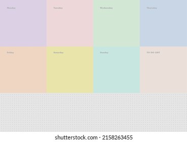 Hinweis, Scheduler, Tagebuch, Kalenderplaner Dokumentvorlage Illustration. Wochenplan Formular.