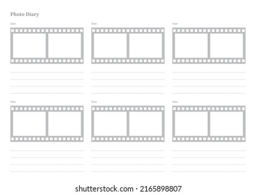 Note, scheduler, diary, calendar planner document template illustration. photo diary.