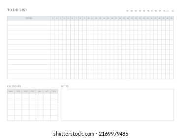 Note, scheduler, diary, calendar planner document template illustration. To do list.