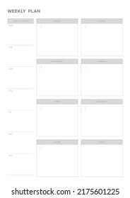 Hinweis, Scheduler, Tagebuch, Kalenderplaner Dokumentvorlage Illustration. Wochenplan.