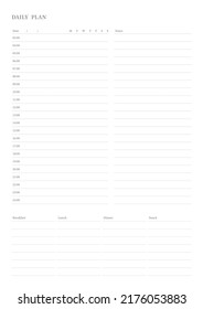 Note, scheduler, diary, calendar planner document template illustration. Daily plan form.