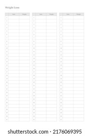 Note, scheduler, diary, calendar planner document template illustration. weight loss.