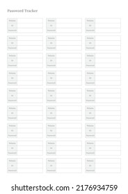 Note, scheduler, diary, calendar planner document template illustration. Website ID and password notepad form.