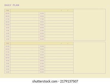 Note, scheduler, diary, calendar planner document template illustration. daily plan form.