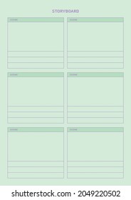 Note, scheduler, diary, planner document template illustration. storyboard form.