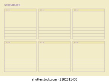 Note, scheduler, diary, planner document template illustration. storyboard form.