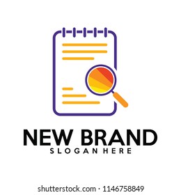 Note Search logo template, Find logo vector
