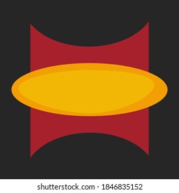 Note shape vector design.red and yellow shape.