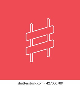 Note Sharp Icon On Red Background