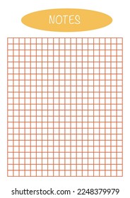  Note sheet template. Minimalistic, simple, bright. A4.