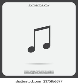 Icono de signo de nota, ilustración vectorial. Estilo de diseño plano