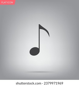 Icono de signo de nota, ilustración vectorial. Estilo de diseño plano